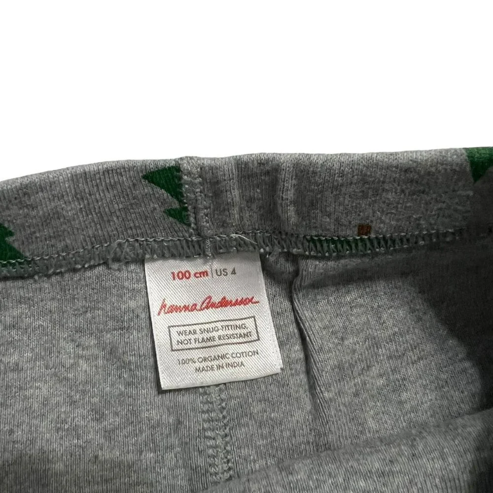 Hanna Andersson Sz 100 (4) Christmas Tree Long John Pajamas